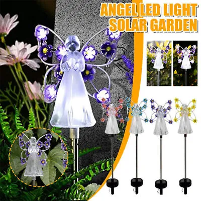 Solar Powered LED Angel Stake Lights Garden Patio Lawn Lamp Waterproof Outdoor • £9.69