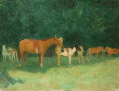 Horse Oil Painting Impressionist Circa 1900 • £250