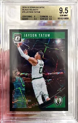 2018-19 Optic Jayson Tatum Black Velocity Prizm /39 #76 BGS 9.5 Gem Mint • $299