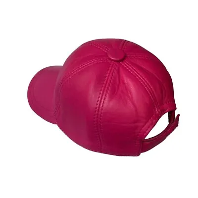 Rose Pink New 100% Real Genuine Lambskin Leather Baseball Cap Hat Sports Visor • $22.99