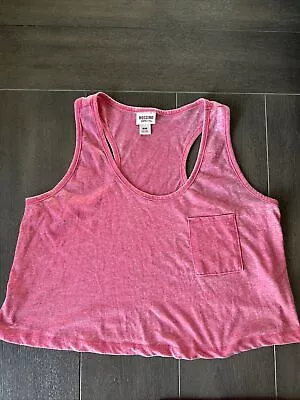 MOSSIMO Women's Pink Cropped Racer Back Tank With Front Pocket - Size M • $5.99