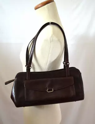 Monsac Dark Brown Leather Shoulder Bag Handbag Purse • $34.99