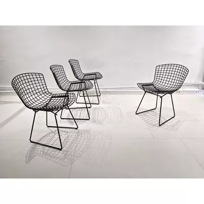 Knoll Harry Bertoia Dining Chairs Black ORIGINAL Mid Century Modern Eames Mcm • $350