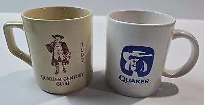 Lot Of 2 QUAKER Oats Vintage Cups Old Timers 1988 Quarter Century Club 1992 • $20