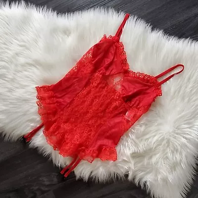 Vintage Nanflower Red Lace Cami With Garters • $20