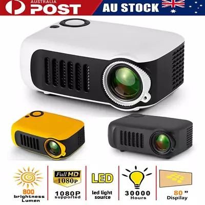 Mini Projector Home Cinema Portable Outdoor 3D LED Video Projector 4K 1080P AU • $73.83