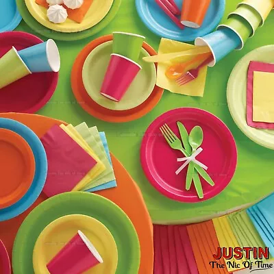 £2.70 • Buy PARTY TABLEWARE - Plates Cups Napkins Tablecovers Balloons Decorations RAINBOW