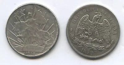 Mexican 1872 Un Peso &  1910 Un Peso 2 Tokens • $19
