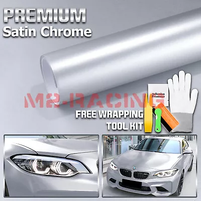 Satin Chrome Silver Matte Vinyl Wrap Sticker Decal Sheet Film Bubble Free DIY • $7.95