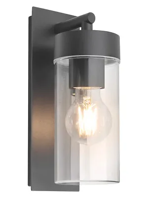£23.99 • Buy New Rectangular Outdoor Wall Light Clear Metal Lantern Garden Wall Lamp ZLC344