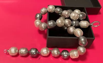 Majorica Ki Silver Baroque Oversized Pearl Necklace Giant Pearls  1890 • $75