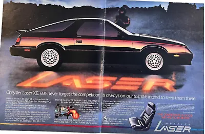 1985 Vintage Original Print Ad ~ Chrysler Laser XE Car Engine ~ Two Pages • $14.50