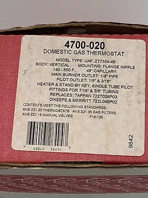 Robert Shaw 4700-020 Vintage Gas Range Thermostat • $85