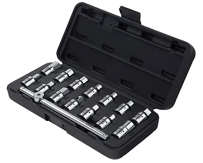 Sunex 15pc 3/8  Drive Specialty Drain Plug Socket Key Set W/ T-Handle #8846 • $66.39