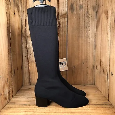 £219.99 • Buy MAX MARA Boots Size UK 5 Womens Black Knit Stretch Slip On High Authentic