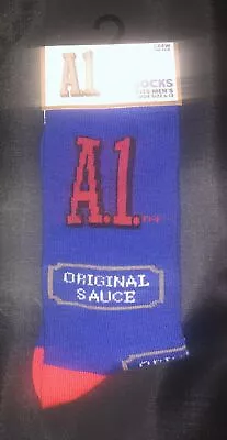 A1 Sauce Print Novelty Crew Socks - Men’s Size 6-12 • $6