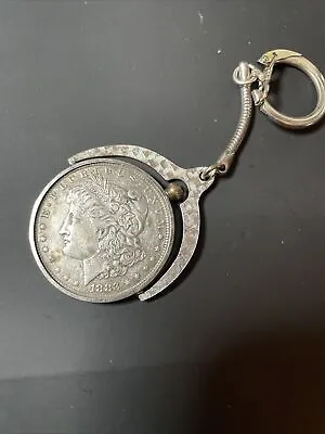 1883 Morgan 90% Silver Dollar Grades AU In A Spinner  Keychain • $74.99