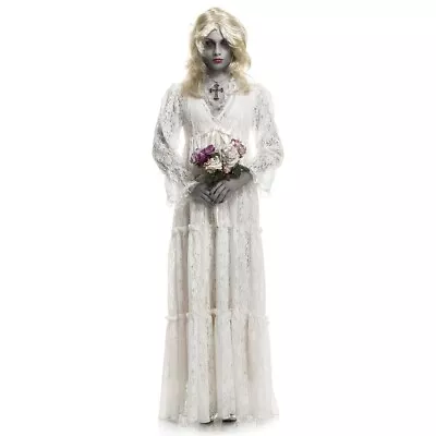 Ghost Costume Adult Victorian Bride Halloween Fancy Dress • $14.39