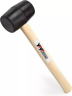 Rubber Mallet Hammer With Wood Handle–8-oz 3.35 L X 2.36 W X 12.6  • $13