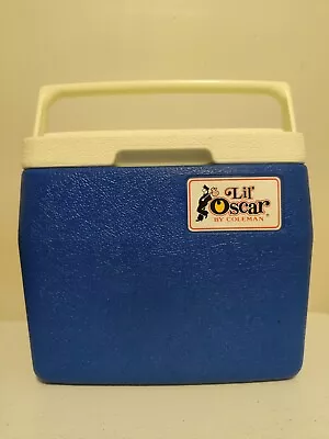 Vintage Lil' Oscar By Coleman 16 Qt Blue White 1983 Cooler Model 5272 • $20