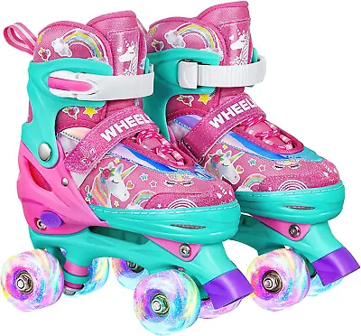 Truwheelz Rainbow Roller Skates For Girls Ages 6-12 & 3-5 | Adjustable Light Up  • $84.99