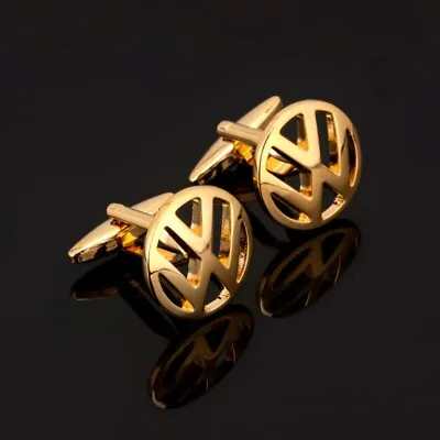 £13.99 • Buy VW Gold Car Logo Cufflinks Formal Business Wedding Gift For Suit Shirt