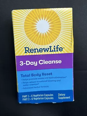 RenewLife Total Body Reset 3-Day Cleanse-12 Vegetarian Capsules-Exp. 2/2024 • $9.99