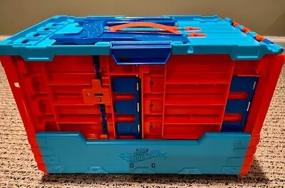 Hot Wheels Race Crate Stunt Set Track 4 Lane Portable Storage • $30