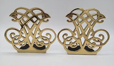 Virginia Metal Crafters Brass Thomas Jefferson Cypher Bookends 5.5” Tall 1987 • $28.95