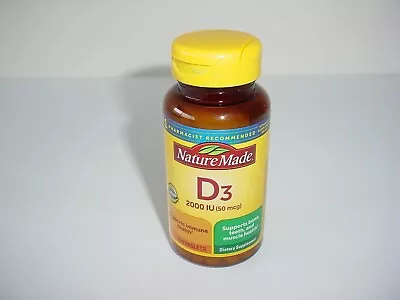 Nature Made Vitamin D3 100 Softgels  Vitamin D 2000 IU 50 Mcg Exp 7/25 • $9.95