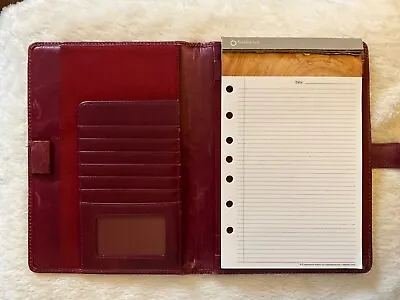 Franklin Covey Leather Burgundy Day Planner Organizer Notebook Cover Case Slots • $9.99