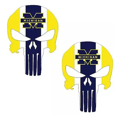 Michigan Punisher Decal Set Michigan Wolverines   - Set Of 2 - Large 10 Inches  • $15.95