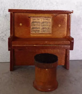 Dollhouse Miniature Brown Wooden Upright Piano 1:12 Scale • $19.99