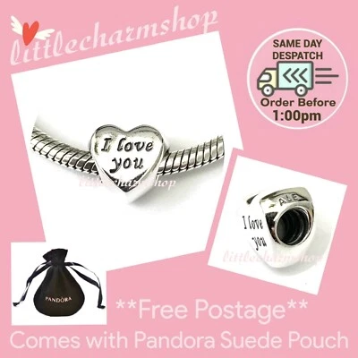 $53.90 • Buy NEW Authentic Genuine PANDORA Silver Words Of Love Heart Charm - 791422 RETIRED