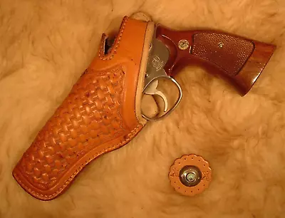 Nice Older Vintage Texas Tooled Lined Leather Holster For S&w K Frame 4  Lh • $44.88