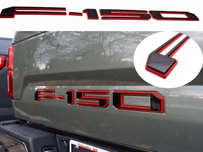 $30.98 • Buy 2018-2020 Tailgate Emblem For F150 Letter Raised Black Red Double Layer
