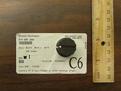 Electronics Potentiometer Knob .95 Inch By .78 Inch Mouser 450-2036 New • $3.49