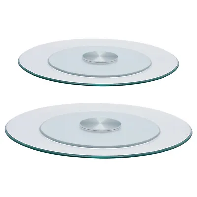 60/70/80cm Round Clear Tempered Glass Table Top Beveled Polishing Process • $85
