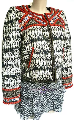 NWT Isabel Marant Beaded Sequin Quilted Jacket Coat UK 8 10 EU 34 36 Womens H&M • $186.44