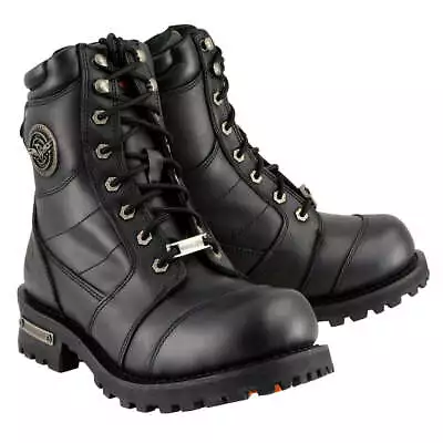 Milwaukee Leather MBM9030 Men's Black 8-inch Lace-Up Classic Logger Boots • $132.99