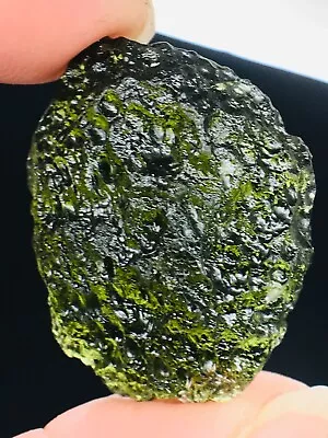 Moldavite-23CT Genuine Raw Moldavite Crystal From Czech Republic PIC Certificate • $0.99
