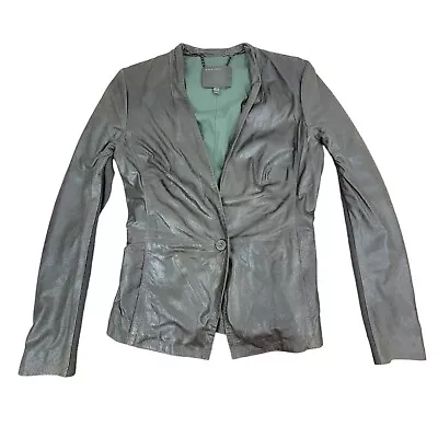 Muubaa Shaula Goat Leather Stone Blazer Suit Jacket Grey Blazer Size 4 US Womens • $39.99