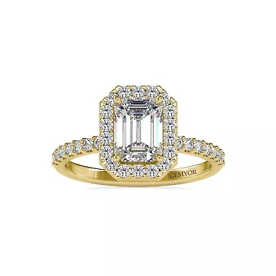 1.30 Ct Lab Grown Diamond Emerald Halo Engagement Ring IGI Certified GVS1 • $1466.10