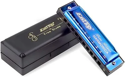 EASTTOP Blues Harmonica Key Of C 10 Holes Harp Diatonic Mouth Organ Harmonica US • $15.99