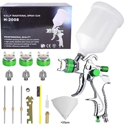 $53.46 • Buy Automotive Paint Spray Paint Gun HVLP Spray Gun Kit 3 Nozzles 1.4 Mm 1.7 Mm 2...