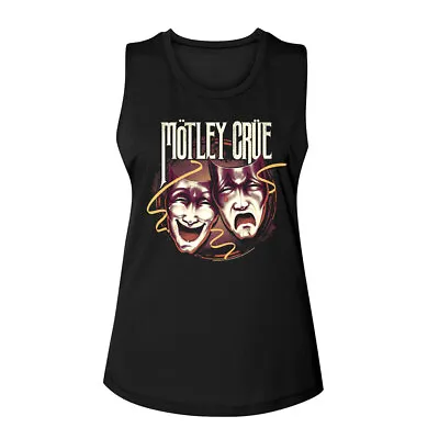 Motley Crue Theater Of Pain Drama Masks Womens Tank Heavy Metal Top Face Rock • $30.50