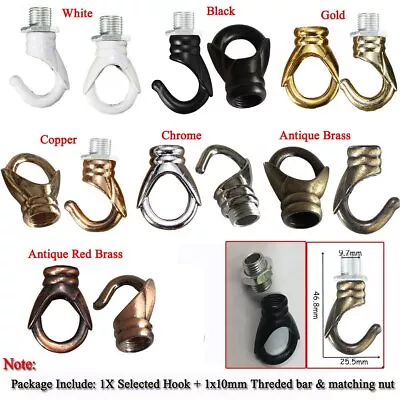 Vintage Iron Ceiling Hook Pendants Fixtures Chandelier Hanging Light Holder UK • £2.39