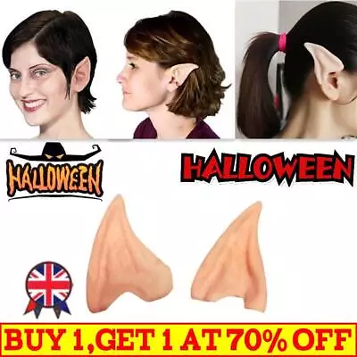 £2.63 • Buy Elf Fairy Ears Halloween Party Costume Easy Fit Latex Hobbit Spock Fancy Dress