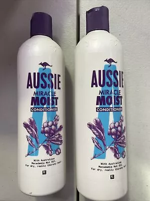 2x Aussie Miracle Moist Conditioner 350ml Macadamia Nut Oil Dry Hair • £9