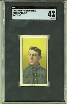 1909 T206 NAP LAJOIE Cleveland Indians HOF Portrait Piedmont 350 SGC 4 • $1800